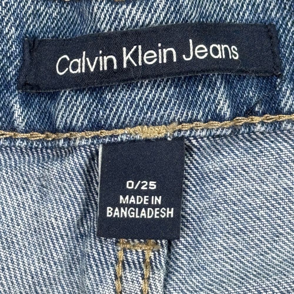 Y2K Calvin Klein Wide Leg Jeans Women's 25 Blue Medium Wash High Rise Baggy Fit - Picture 9 of 11